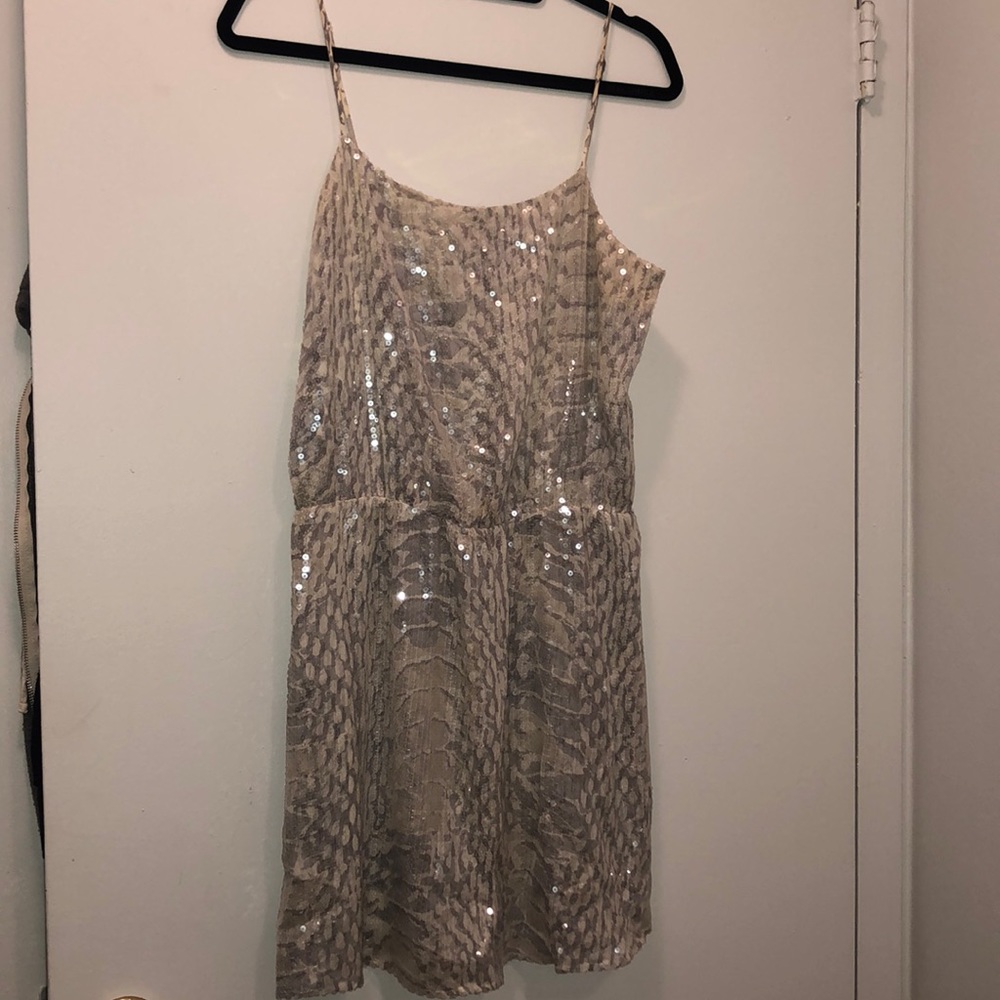 Parker sequin snake print dress
